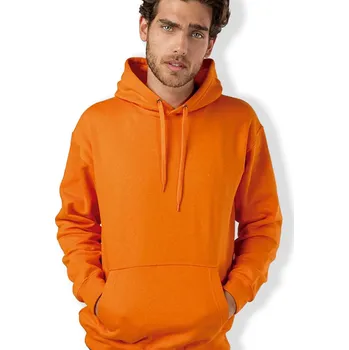 Pánská mikina Módní teplá tepláková mikina HOODIE klokanka s kapucí, oranžová, XL