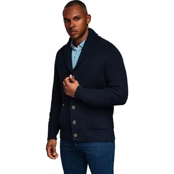 Pánský svetr Ombre svetr OM-SWCD-0153 modrý sýrový/výstřih do V velikost M