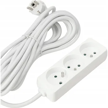 Napájecí kabel Prodlužovací Kabel přívod s lištou RANGERS 5 m 3 ks bílý