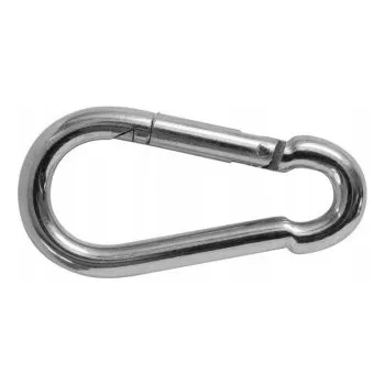 Ocelová karabina 4 mm – hasičský typ | Pozink | Nosnost WLL 70 kg