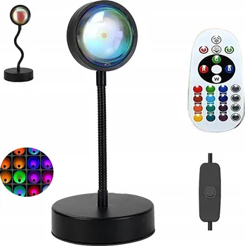 Lampička PROJEKTOR SVĚTLA ZÁPADU SLUNCE RGB LED 360° NASTAVITELNÁ LAMPičKA + DÁLKOVÉ OVLÁDÁNÍ