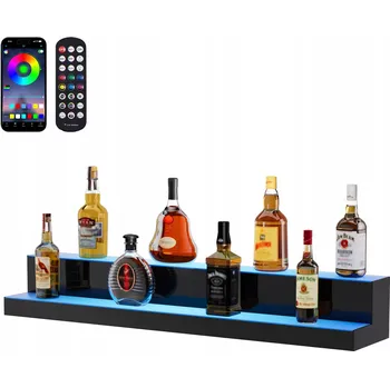 Stojan na víno VEVOR Stojan na víno, 2 patra, 101,4 x 20 x 15 cm, s LED diodami a RF dálkovým ovládáním