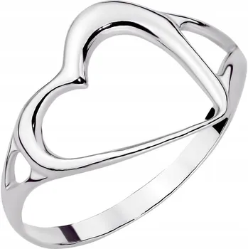 Prsten Dámský stříbrný PRSTÝNEK ryzost 925 s prolamovaným srdíčkem, vel. 14 + Krabička