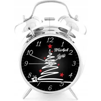 Budík Hlasitý budík s retro zvonky Veselé Vánoce 7