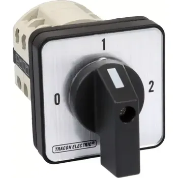 spínač Vačkový přepínač, 0-1-2 Tracon TKB-636/3 400V, 50Hz, 63A, 2×3P, 18,5kW, 64×64mm, 90° (Tracon TKB-636/3)