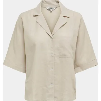 Dámská košile Only dámská košile s krátkým rukávem, bez vzoru, modrá ONLY-15314215 ONLTOK, velikost 38