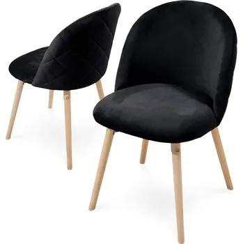 Jídelní židle Sada jídelních židlí, černá, 2 ks