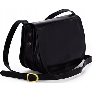 Kabelka Vera Pelle kabelka kožená kabelka přes rameno z pravé kůže černá