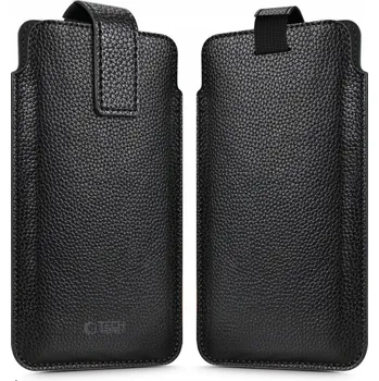 Pouzdro na mobilní telefon Pouzdro s vložkou Tech-Protect černé kožené univerzální 6.0-6.9 palců