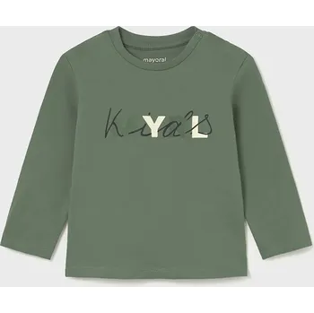 Oblečení a móda Bavlněné tričko s dlouhým rukávem Mayoral 108.3D.Baby.9BYA zelená 77X, vel. 104