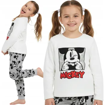 Myšák Mickey Dvoudílné dívčí pyžamo, FLEECOVÉ TEPLÉ 9-10 let 140 Cm