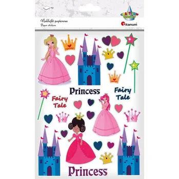 samolepka Papírové Samolepky s princeznami, 2 listy, Titanum