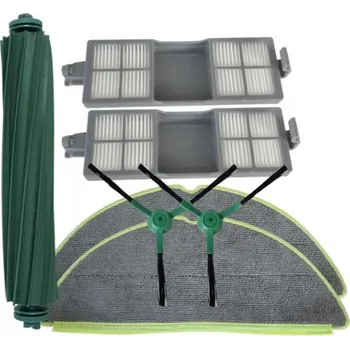 Sada příslušenství pro robotický vysavač 7ks HEPA filtry, kartáče a mopy pro iRobot Roomba Combo 205 DustCompactor sada