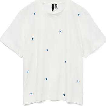 Dámské tričko Vero moda Dámské tričko VERO MODA-10325318 Snow White HEARTS Bílé