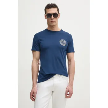 Pánské tričko Bavlněné tričko Versace Jeans Couture 78GAHT00.CJ00T námořnická modř 59A, vel. M