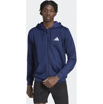 Pánský svetr ADIDAS Bunda Train Essentials Seasonal Training Full-Zip XL BÍLÁ|MODRÁ