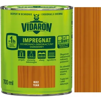 Olej na dřevo Impregnace na zahradní dřevo Vidaron Teak R02 0,7l
