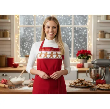 Kuchyňská zástěra Vánoční kuchyňská zástěra | BISCOTTO | červená | 60x80 cm | 944752
