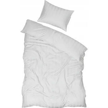 Povlečení Dětské povlečení 140x200 cm bavlněný satén bílé s jemnými proužky