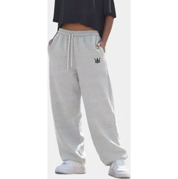 Dámské tepláky BAGGY ŠEDÉ MELANŽ široké volné s logem KORUNA XL