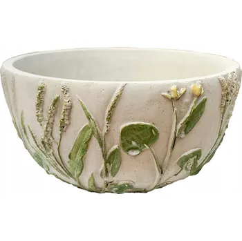 Květináč Šedý betonový Květináč Skandi.pl 22 cm x 22 x 10,5 cm