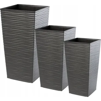 Květináč Šedý plast Květináč Kadax 38,8 cm x 38,8 x 75,5 cm