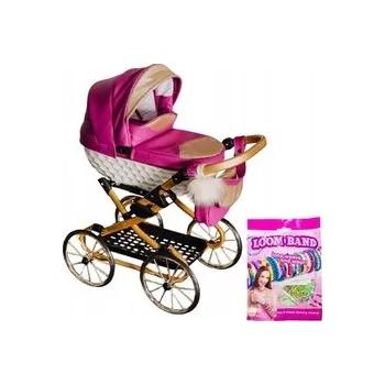 Kočárek pro panenku Kočárek pro panenky z EKO kůže ADBOR LULU + (barva 01)