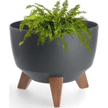 Květináč Šedý plast Květináč Kadax 24 cm x 24 x 19,5 cm