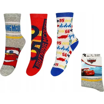 Auta ponožky 3 páry velikost 23/26 Auta Disney