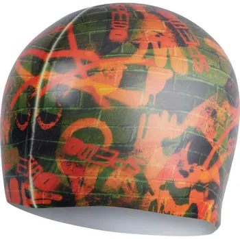 Plavecká čepice SPEEDO Kšiltovka Speedo Digital Printed - Olive Green/ Salso Orange ORANŽOVÁ|ZELENÁ|ŽLUTÁ