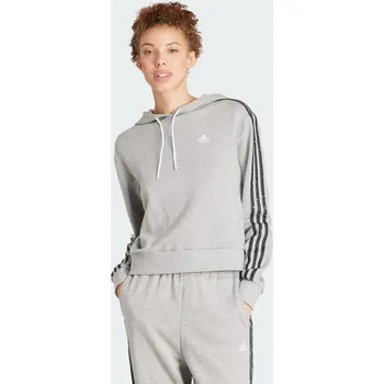 Dámská mikina ADIDAS Mikina Essentials 3-Stripes Animal Print Relaxed S ŠEDÁ