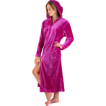 Dámský župan Dámský župan Siena s kapucí na zip 3656 fuchsiová - Vestis XL