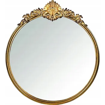 Zrcadlo Zrcadlo kulaté v kovovém rámu, starožitné zlato