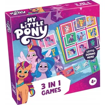 Desková hra Společenská hra My Little Pony. Hra 3v1 Loto-Domino-Pexeso Tactic Games