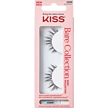 Péče o řasy a obočí KISS umělé řasy Bare Collection KAR02, 1 pár & Lepidlo na řasy Net Wt. 1g (0.035 oz).
