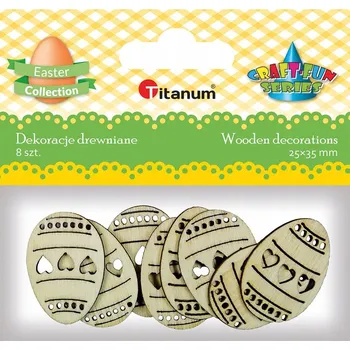 Velikonoční dekorace DŘEVĚNÁ DEKORACE VAJÍČKA KRASLICE TITANUM 8 KS