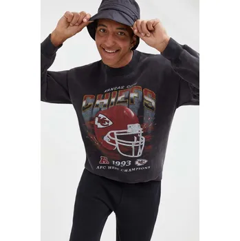 Pánská mikina Mikina Abercrombie & Fitch x NFL KI122.3199.908 šedá 90X, vel. XXL