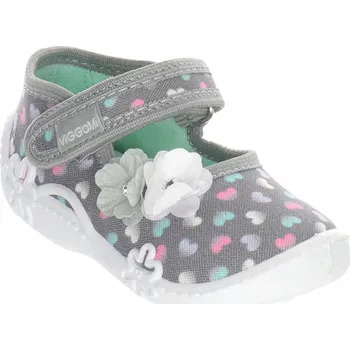 Dívčí bačkory Viggami Papuče, Střevíčky Zosia Srdíčka Szary vel. 23