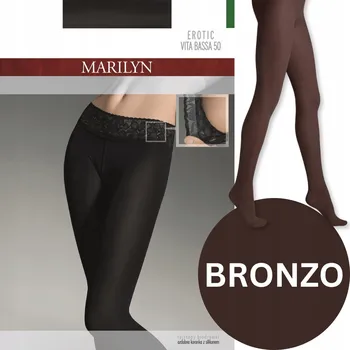 Dámské oblečení Punčocháče s krycí krajkou MARILYN EROTIC VITA BASSA 50 bronzo 4/L