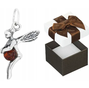 Přívěsek Víla ELF stříbrný přívěsek s jantarem