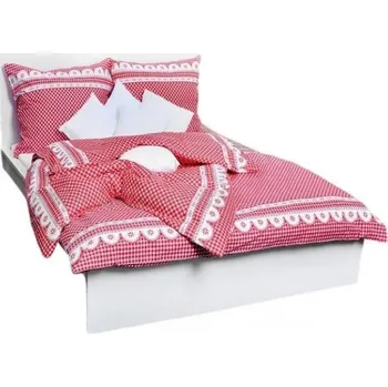 Povlečení Bavlněné povlečení Babiččino údolí červené 140x220 70x90