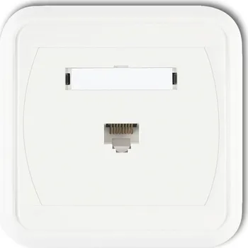 Elektrická zásuvka Internetová a telefonní zásuvka nástěnná Karlik bílá