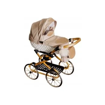 Kočárek pro panenku Kočárek pro panenky z EKO kůže ADBOR LULU Taška - Košík - Ozdoba (barva 02)