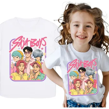 Chlapecké oblečení DĚTSKÉ TRIČKO SAJA BOYS KPOP DEMON HUNTERS BÍLÉ VELIKOST 122