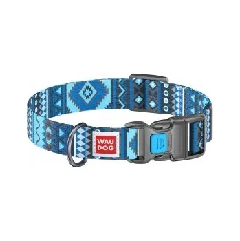 Obojek pro psa WAUDOG Obojek pro psa Modrý Etno s QR adresářem XS
