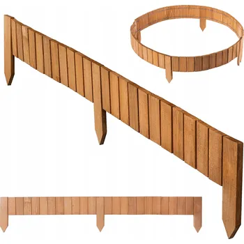 Zahradní obrubník Zahradní lem dřevěná 114 cm x 10 cm hnědá