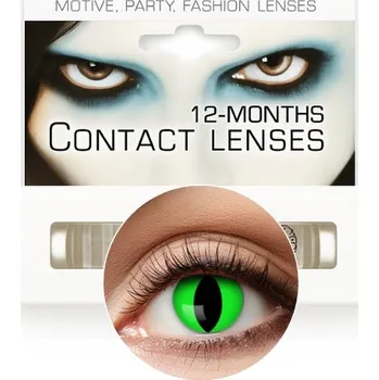 Kontaktní čočky ROČNÍ ČOČKY NEON CAT ZELENÉ HALLOWEEN
