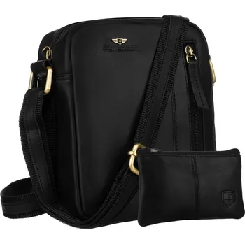 Stylová pánská kožená taška přes rameno s nastavitelným popruhem Barva: Černá