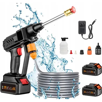 Vysokotlaký čistič Akumulátorová tlaková myčka Bezdrátová na auto, dlažbu + 2 baterie