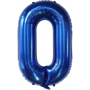 Balónek Fóliový balónek číslice 0 nula 32" 80 cm modrý tmavě modrý
